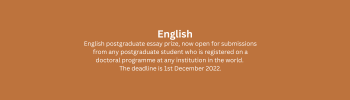 English postgraduate essay prize banner image